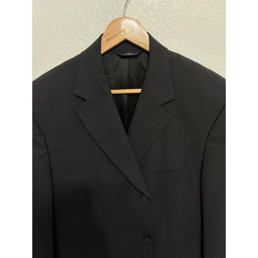 Brooks Brothers 346 Mens 43R Blazer Charcoal Gray Stretch Wool 3 Button SuitCoat